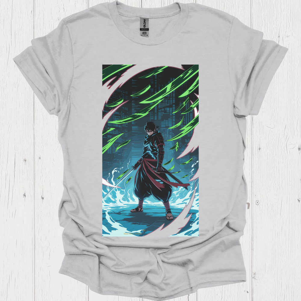 Anime Warrior T Shirt V4 - Ice Grey