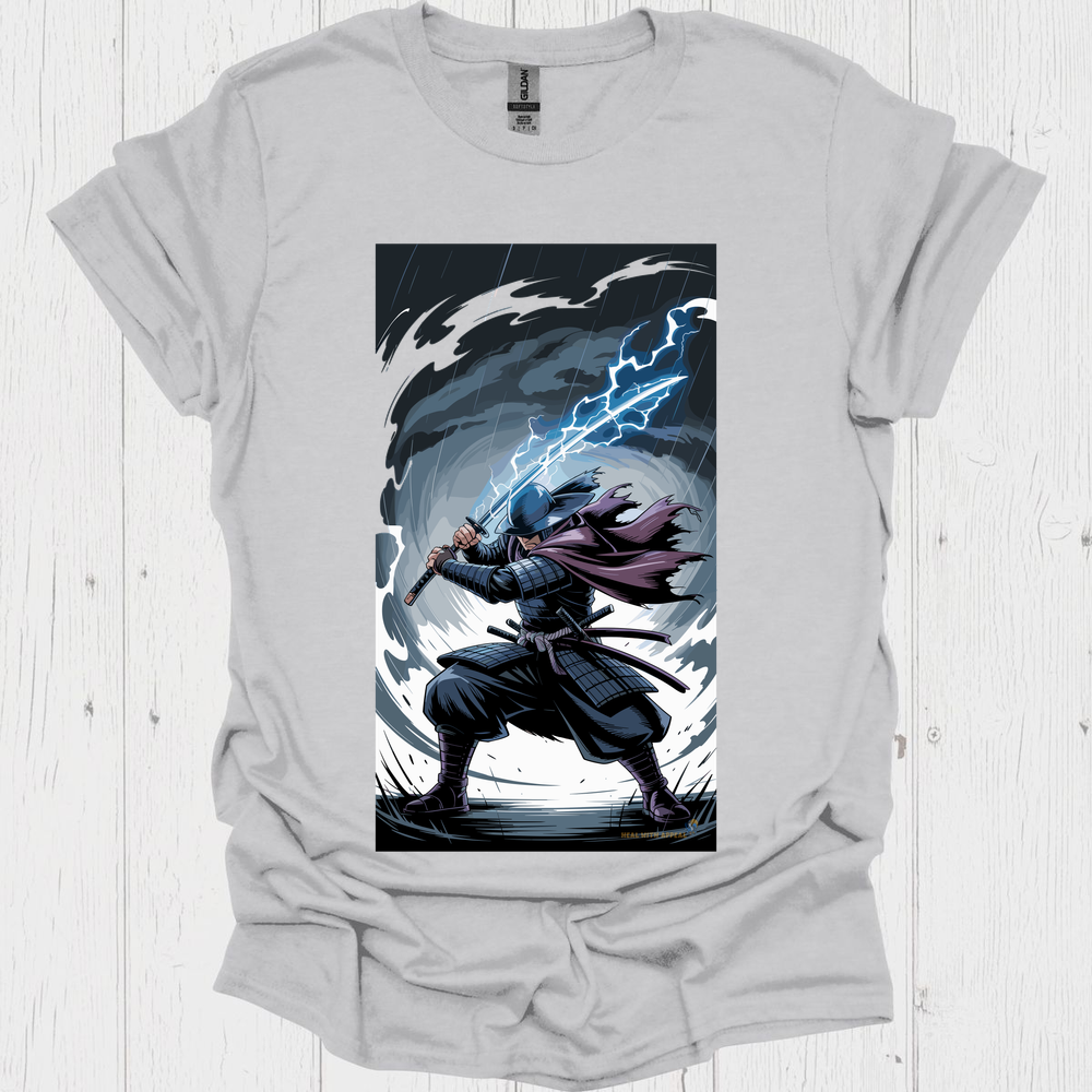 Anime Warrior T Shirt V10 - Ice Grey