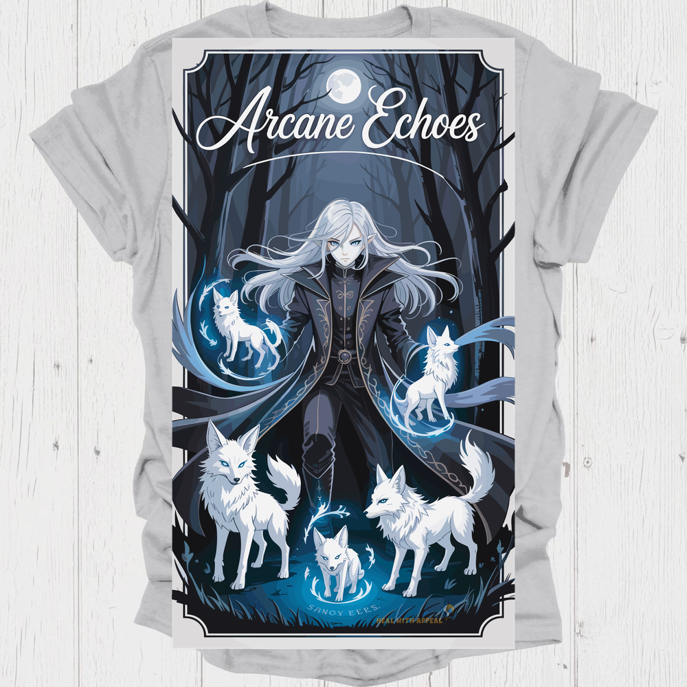 Dark Female Anime T Shirt V1 - Ice Grey