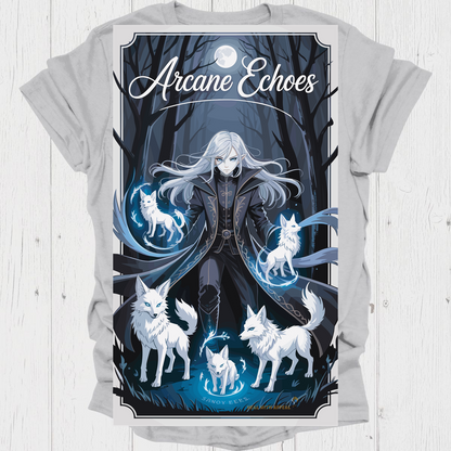 Dark Female Anime T Shirt V1 - Ice Grey