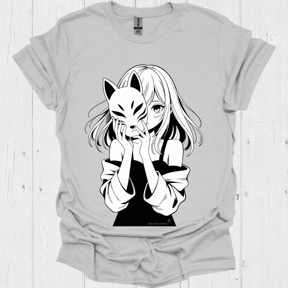 Female Anime Unisex T Shirt Graphic V4 - Ice Grey