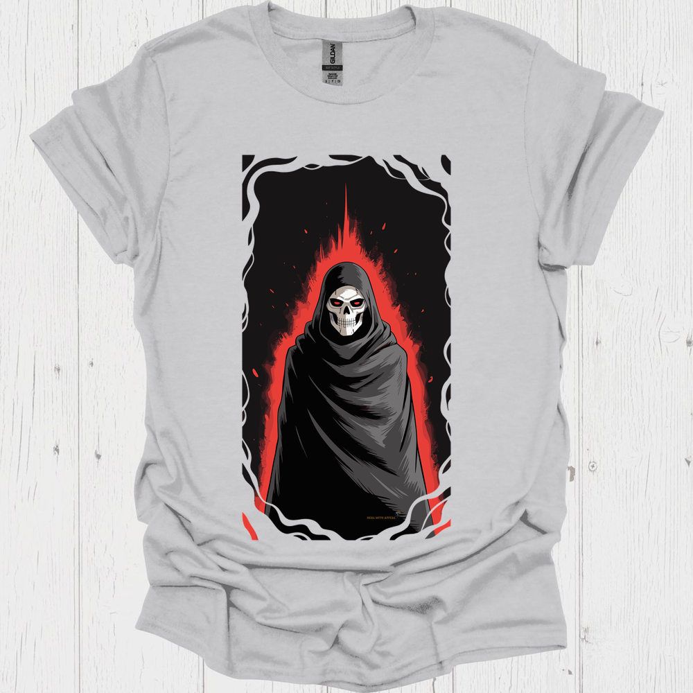 Dark Anime Mage Anime T Shirt Graphic V1b - Ice Grey