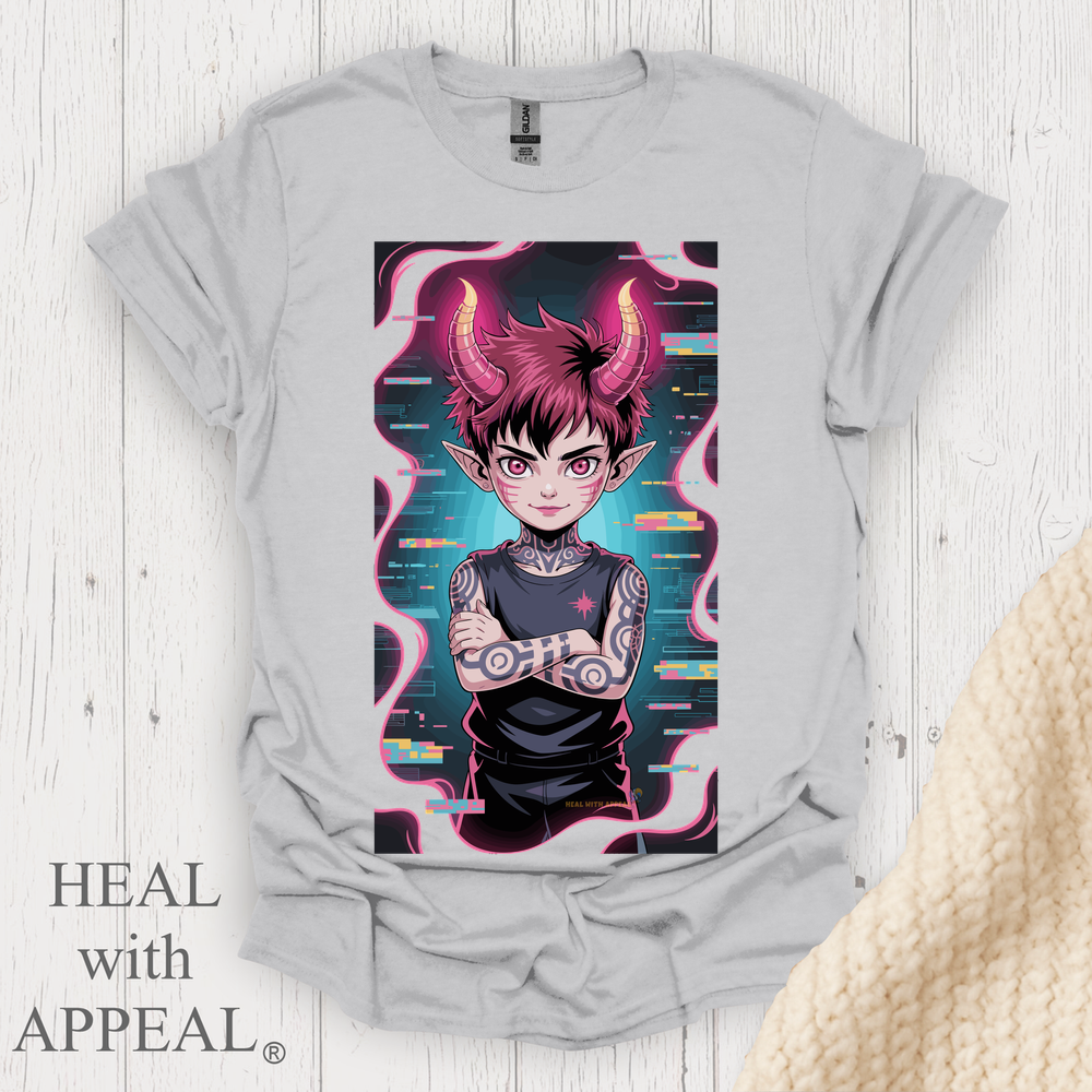 Punk Anime Unisex T Shirt V4 - Ice Grey