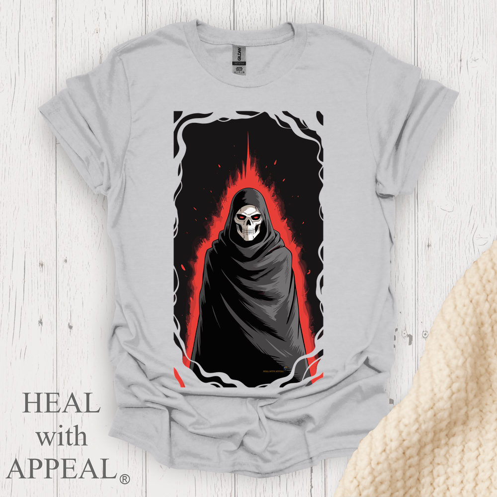 Dark Anime Mage Anime T Shirt Graphic V1b - Ice Grey