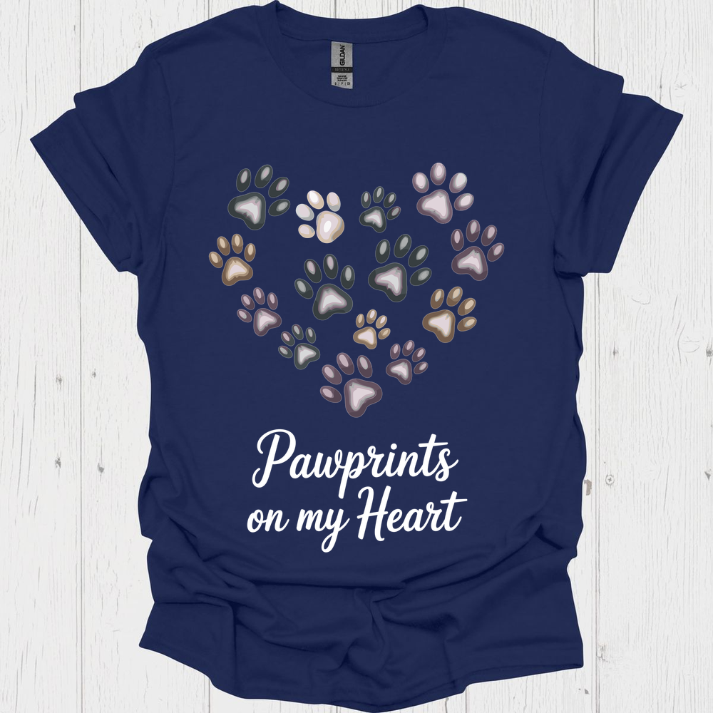 Pawprints On My Heart V2b - Navy