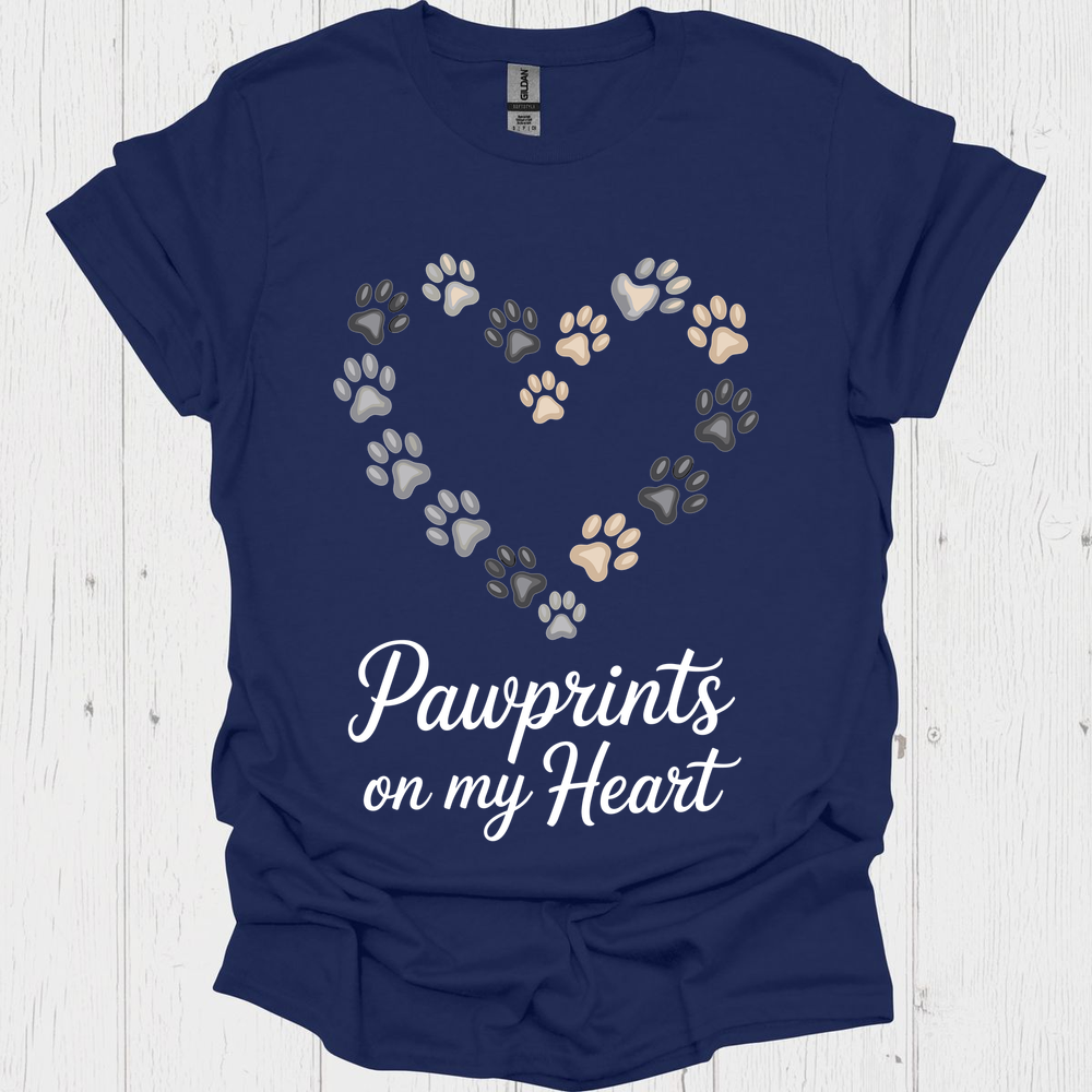 Pawprints On My Heart V3b - Navy