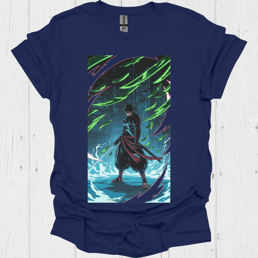 Anime Warrior T Shirt V4 - Navy