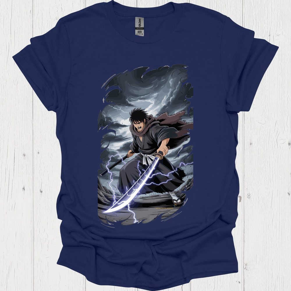 Anime Warrior T Shirt V8 - Navy
