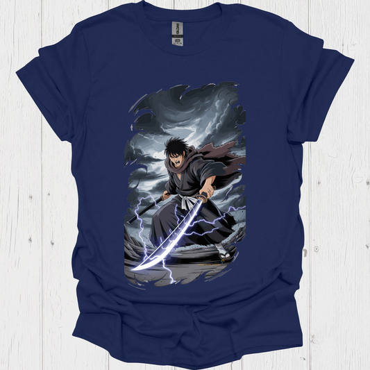 Anime Warrior T Shirt V8 - Navy