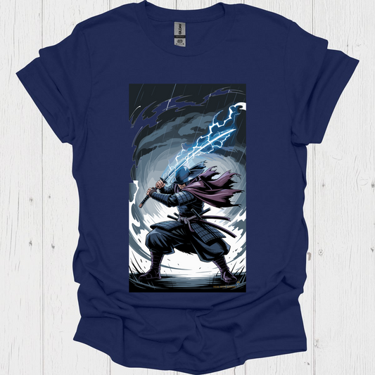 Anime Warrior T Shirt V10 - Navy