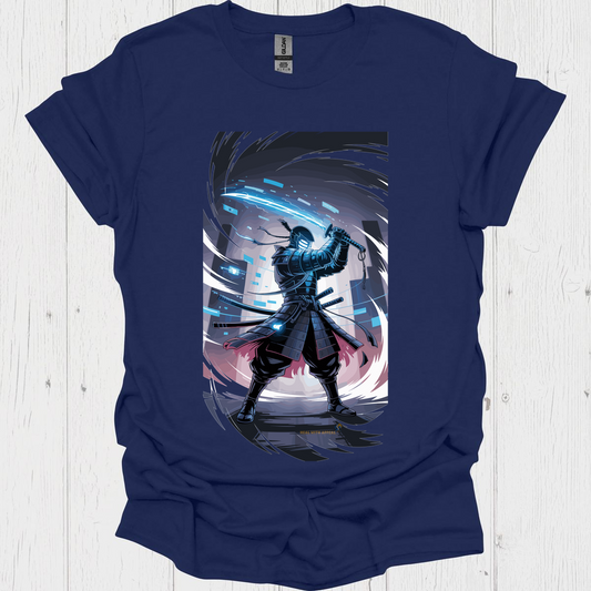 Anime Warrior T Shirt V11 - Navy