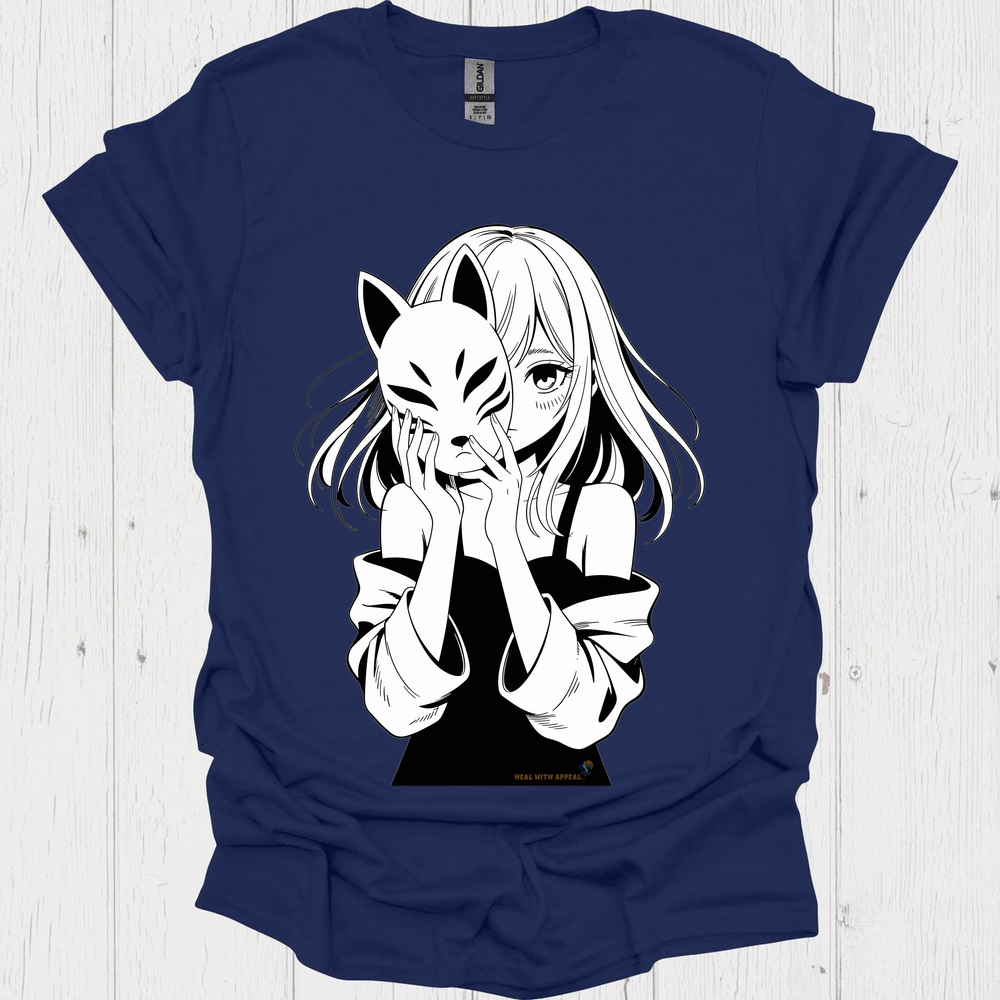 Female Anime Unisex T Shirt Graphic V4 - Navy