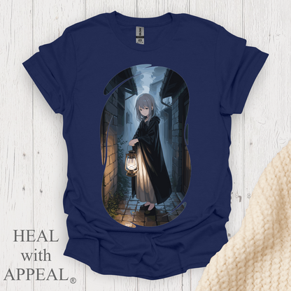 Ghostly Anime Girl T Shirt V2 - Navy