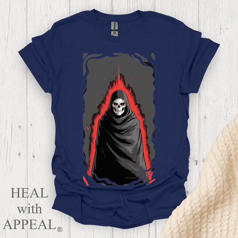 Dark Anime Mage Anime T Shirt Graphic V1b - Navy