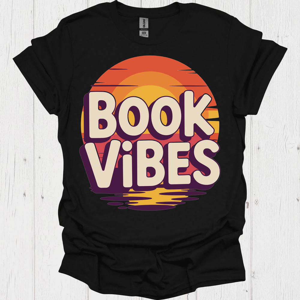 Book Vibes V3, Vintage Retro Colors Book Lover T-Shirt