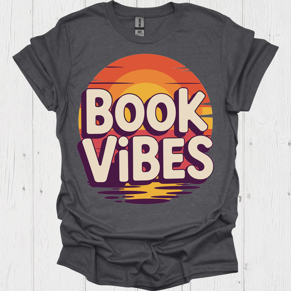 Book Vibes V3, Vintage Retro Colors Book Lover T-Shirt