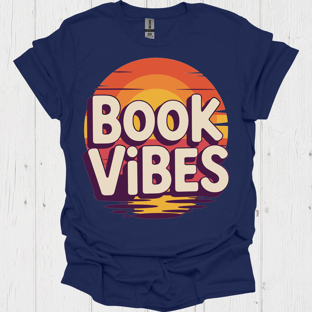 Book Vibes V3, Vintage Retro Colors Book Lover T-Shirt