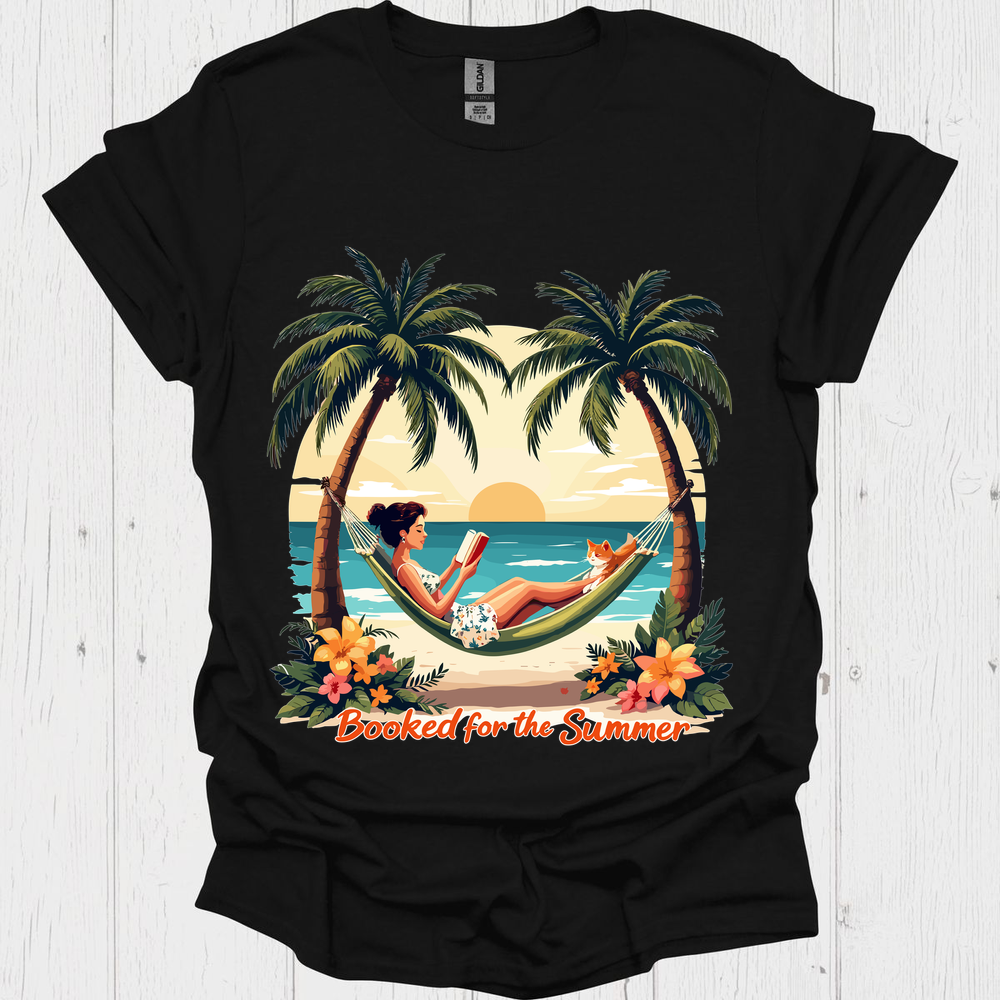 Booked For Summer V2b, Vintage Book Lover T-Shirt
