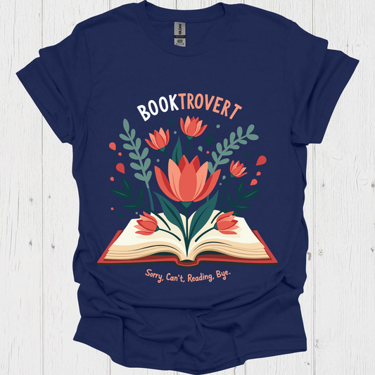 Booktrovert Bloom From Pages V2b Book Lover T-Shirt