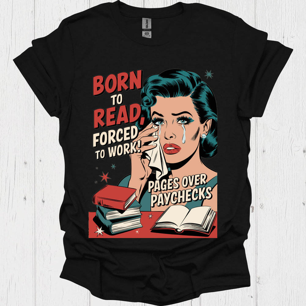Born To Read V1, Retro shirts for book lovers