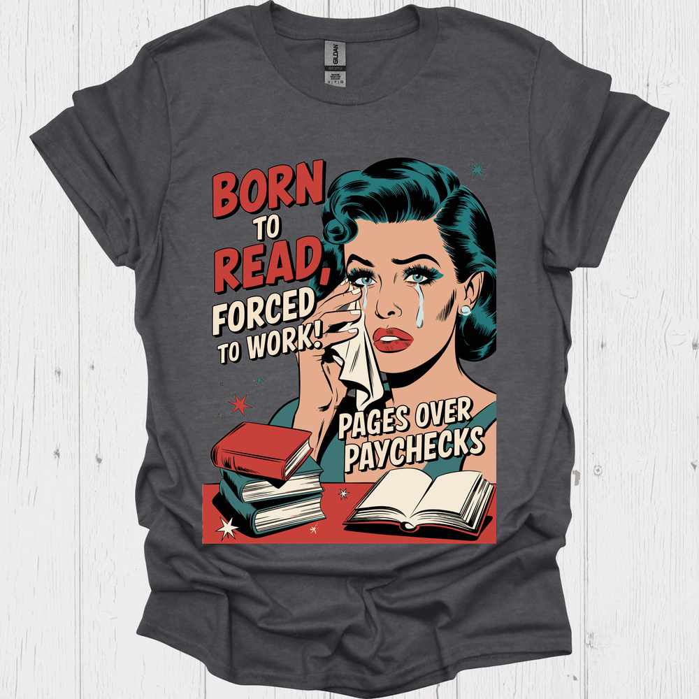 Born To Read V1, Retro shirts for book lovers