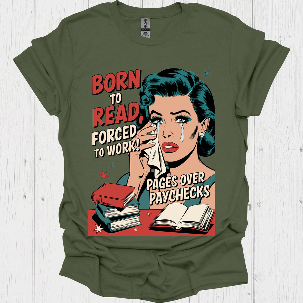 Born To Read V1, Retro shirts for book lovers