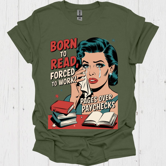 Born To Read V1, Retro shirts for book lovers