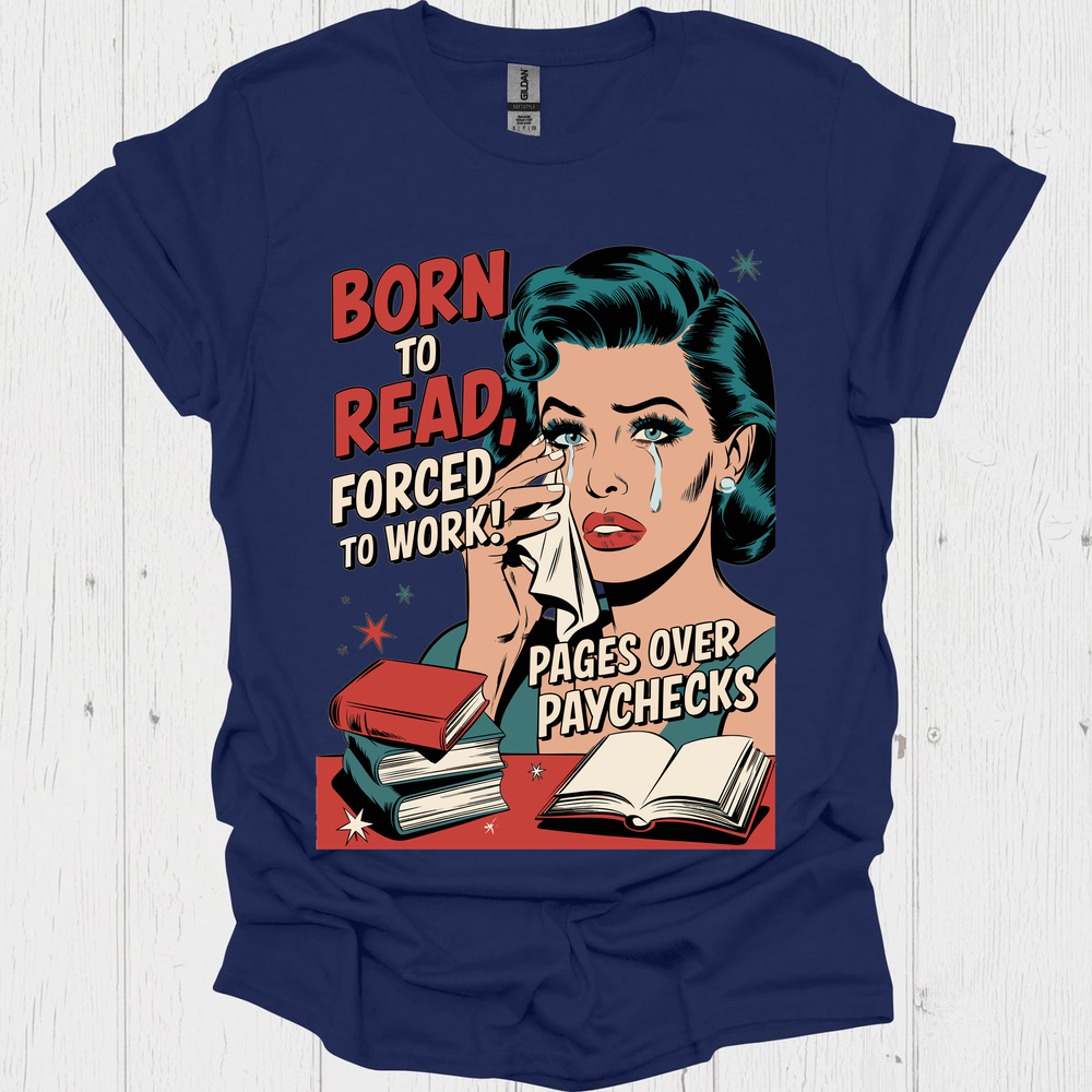 Born To Read V1, Retro shirts for book lovers