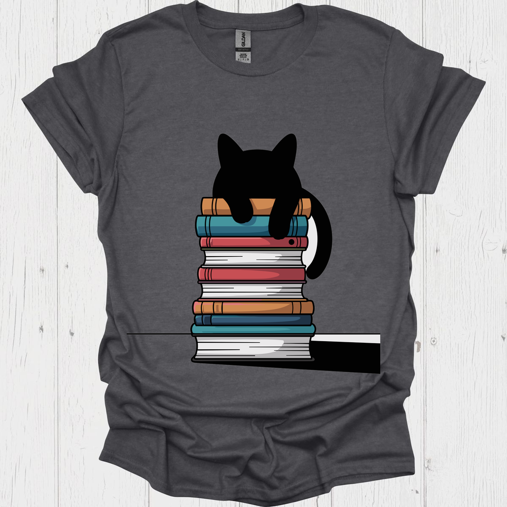 Cat On Books 1 Pet Lover T-Shirt