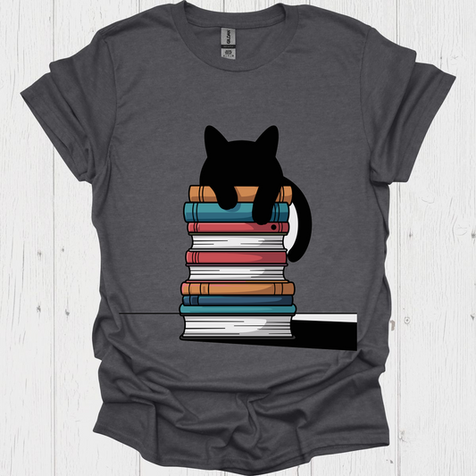 Cat On Books 1 Pet Lover T-Shirt