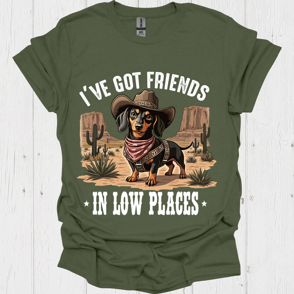 Cowboy Dachshund Friends In Low Places Funny Dog Lover Design