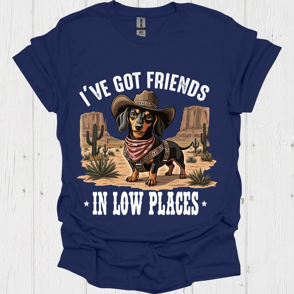 Cowboy Dachshund Friends In Low Places Funny Dog Lover Design