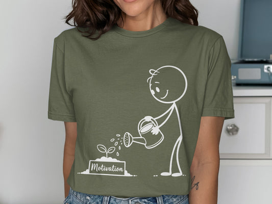 Motivation Watering Plant Graphic T-Shirt Design