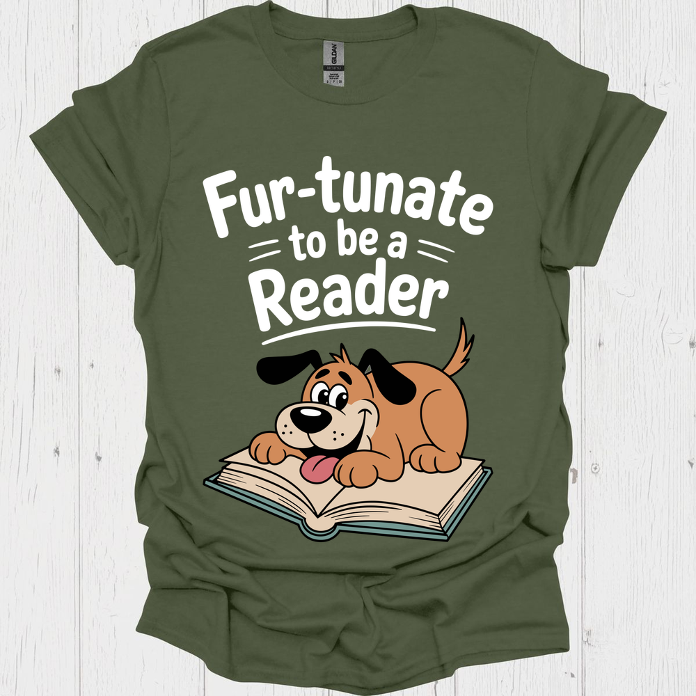 Furtunate To Be A Reader 1b Pet Lover T-Shirt