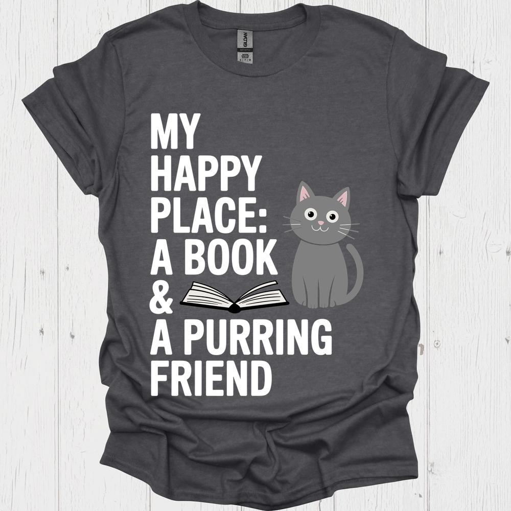 Happy Place Purring Friend 1b Pet Lover T-Shirt