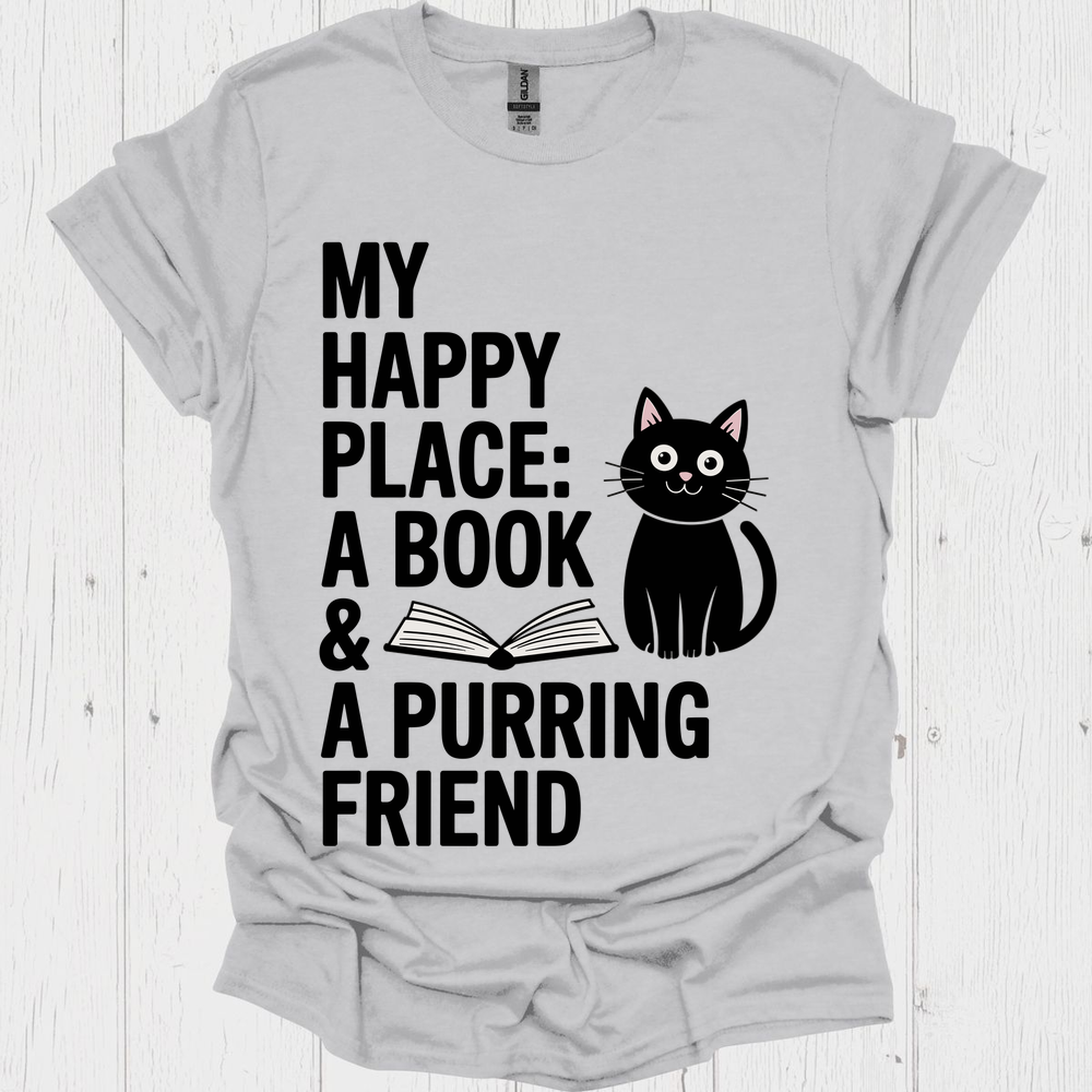 Happy Place Purring Friend 1b Pet Lover T-Shirt