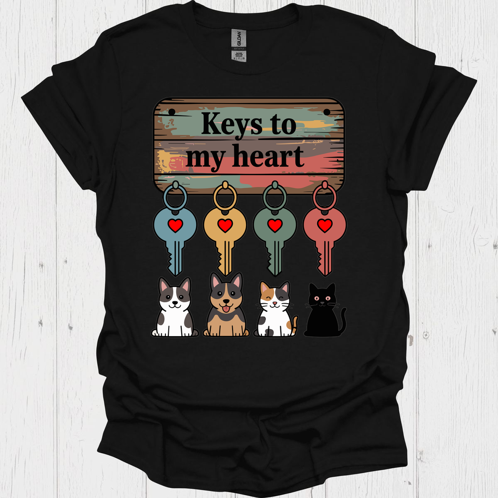 Keys To My Heart V3b, Dog Lover Cat Lover Shirt