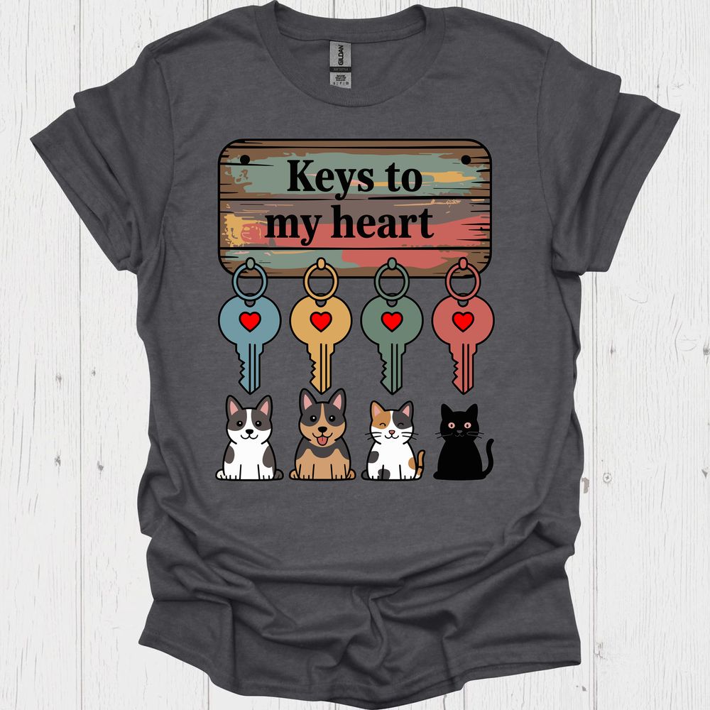 Keys To My Heart V3b, Dog Lover Cat Lover Shirt