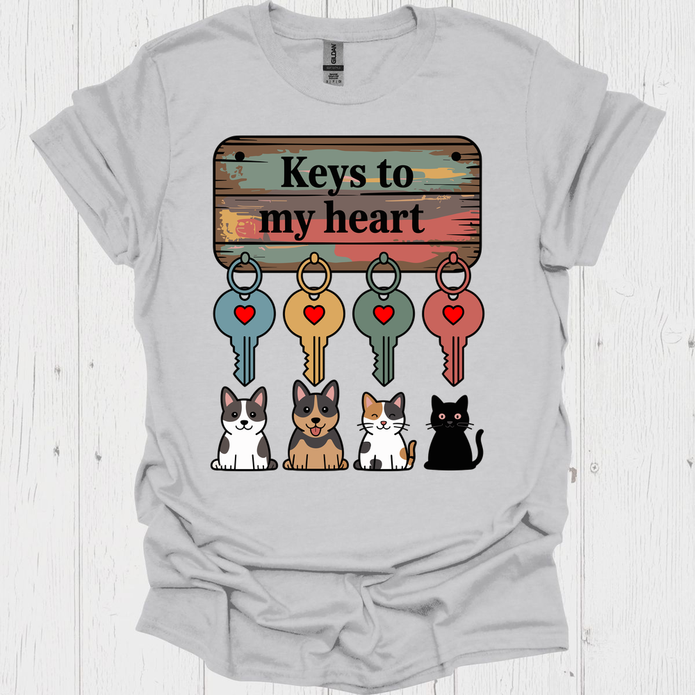 Keys To My Heart V3b, Dog Lover Cat Lover Shirt