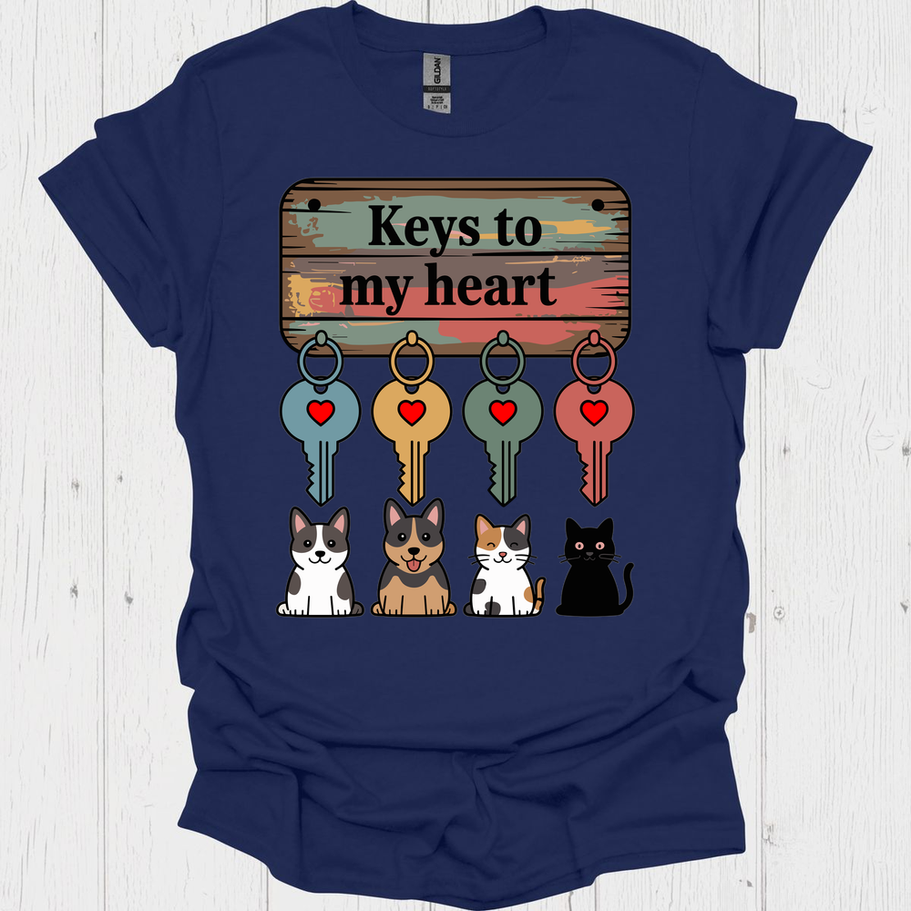Keys To My Heart V3b, Dog Lover Cat Lover Shirt