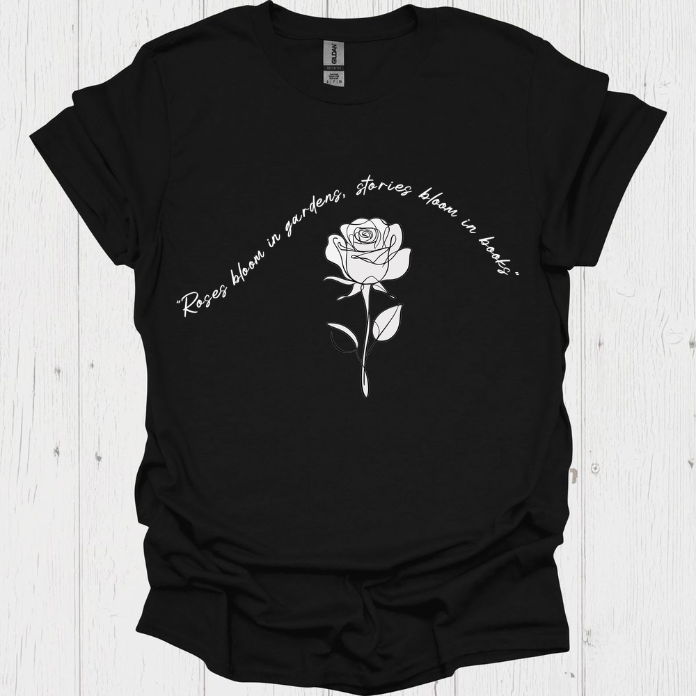 Line Art Floral Book V6b Book Lover T-Shirt
