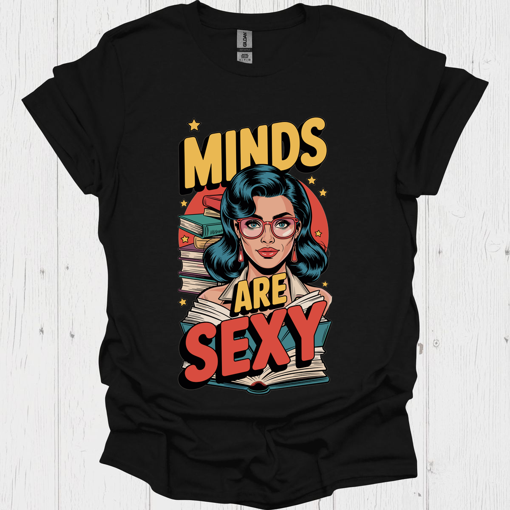Funny Book Lover T-Shirt – Minds Are Sexy Reading Tee for Smart Readers v2