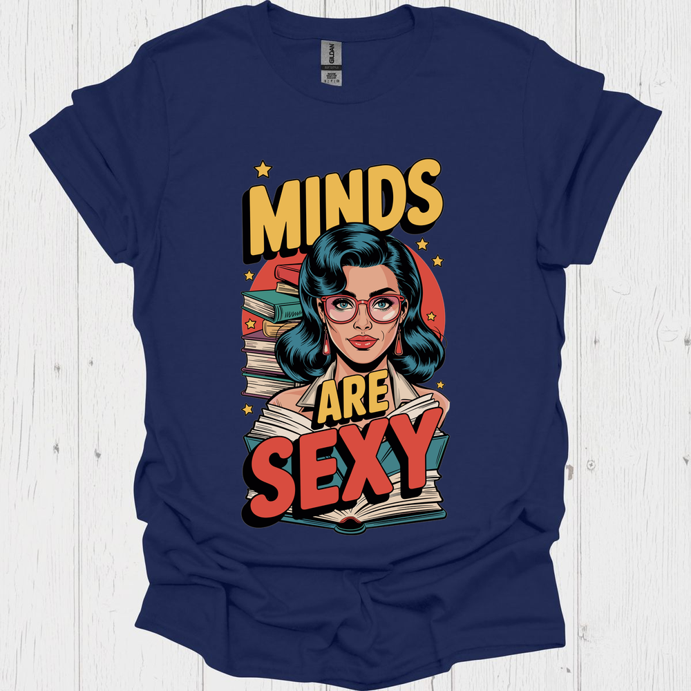 Funny Book Lover T-Shirt – Minds Are Sexy Reading Tee for Smart Readers v2