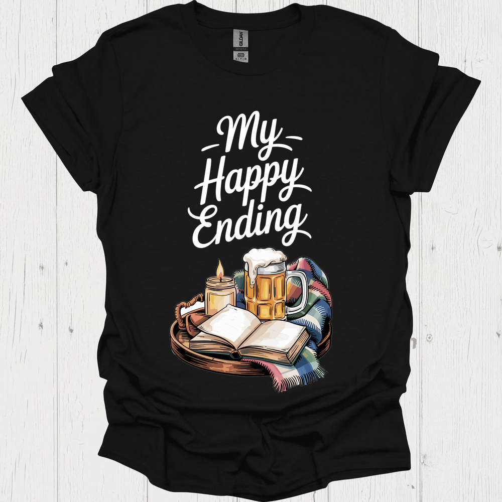 Funny Book Reader My Happy Ending V1, funny t shirts for book lovers