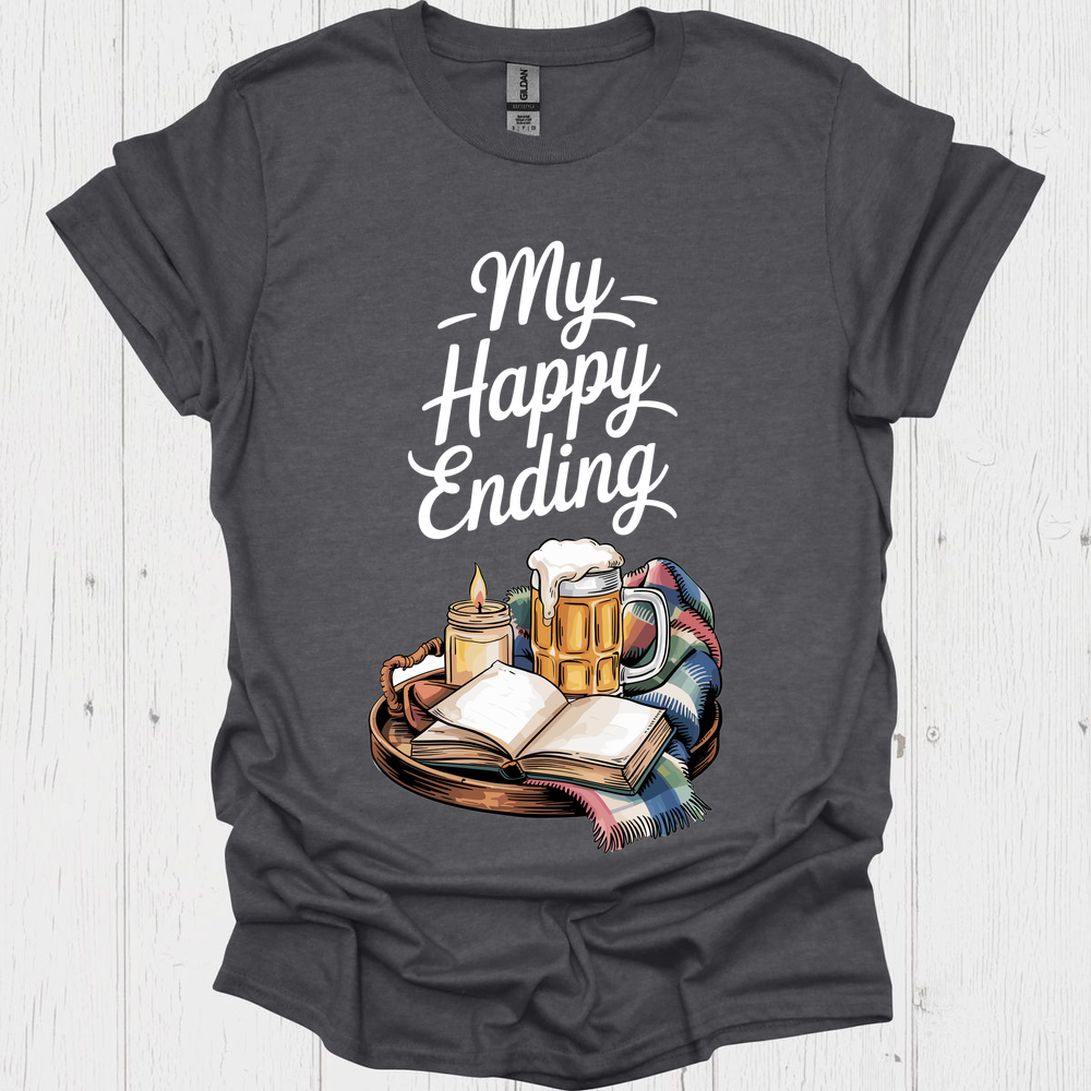Funny Book Reader My Happy Ending V1, funny t shirts for book lovers