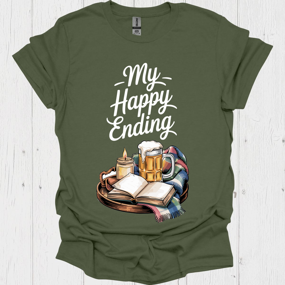 Funny Book Reader My Happy Ending V1, funny t shirts for book lovers