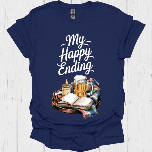 Funny Book Reader My Happy Ending V1, funny t shirts for book lovers