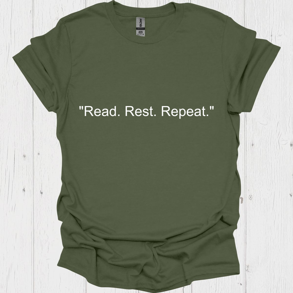 Read Rest Repeat V1b Book Lovers  & Pet Lovers T-Shirt