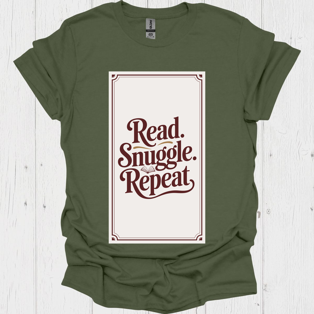 Read Snuggle Repeat 1 Book Lovers  & Pet Lovers T-Shirt