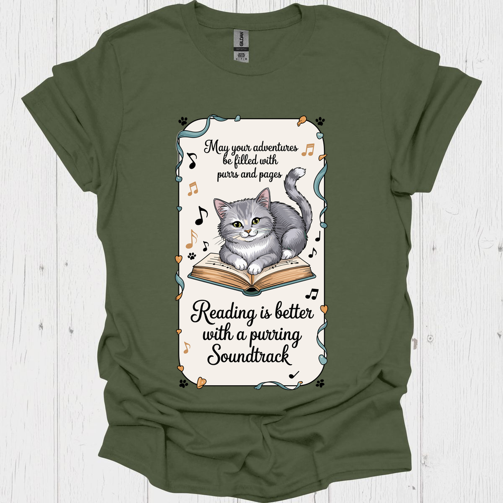Reading Purring Soundtrack 1 Pet Lover T-Shirt